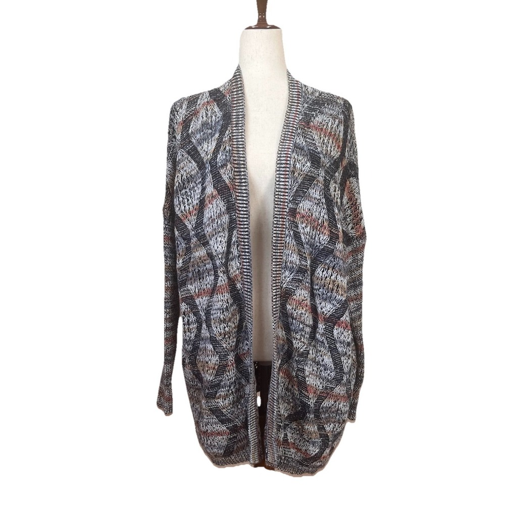 Soft Surroundings Open Front Cardigan Women's Size S/M Multicolored Wool Blend